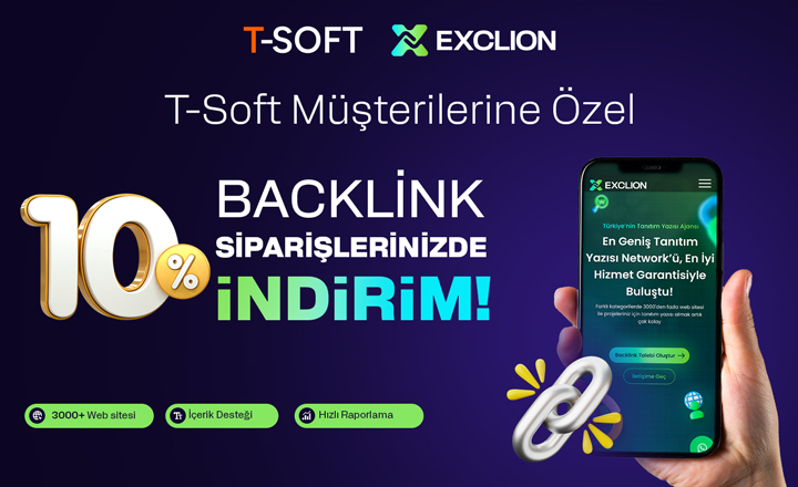 Exclion: Backlink Alınmlarında %10 İndirim